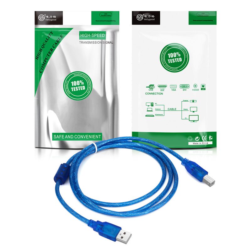 Printer Cable USB 2.0 Printer Cable USB Type A to Type B Scanner Cord High Speed Compatible with HP Canon Epson Dell Lex