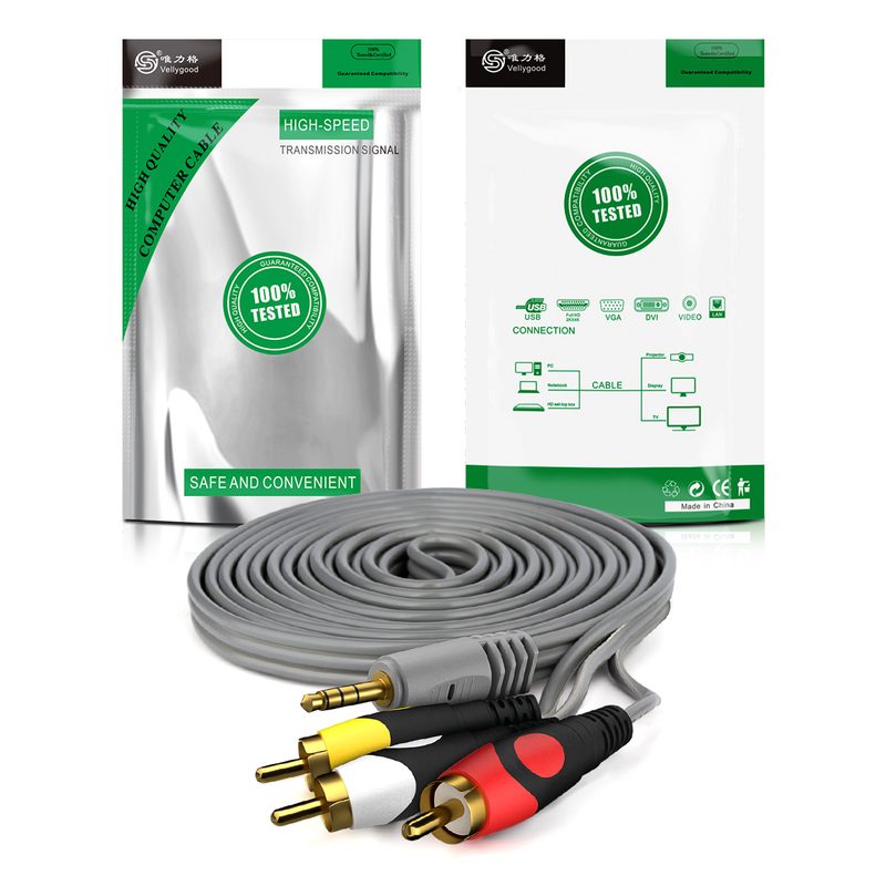 3.5 mm to rca av Camcorder Video Cable Plug Stereo Audio Video 3.5mm Male to 3RCA Male Cable Good Price