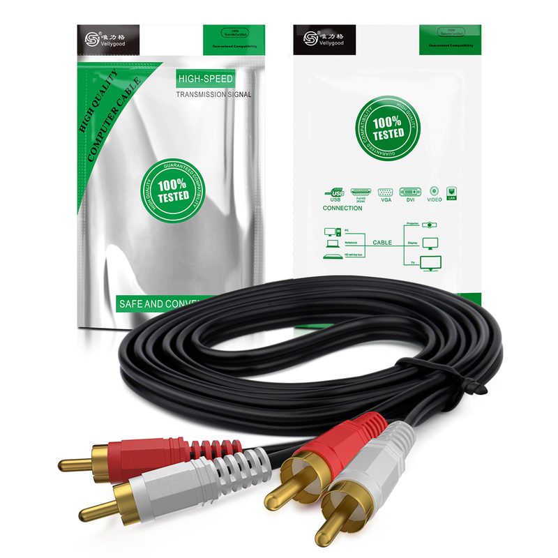 RCA Cable (3FT) 2RCA Male to 2RCA Male Stereo Audio Cables RCA Stereo Cable for Home Theater, HDTV, Amplifiers, Hi-Fi Sy