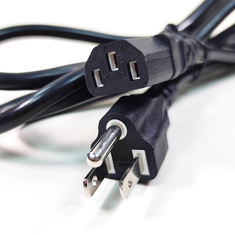 Factory Direct 3 Pin Prong Plug Cable USA 3Pin 10A/13A/15A AC Cords Electric Lead IEC C5 US Power Cord