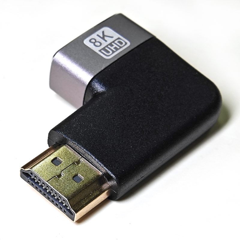 8K HDMI male to female adapter,90° angled,8k/60hz,4k/120hz,3D,HDR,EARC,Ethernet,4:4:4,HDTV,Monitor,Projector,switch comp