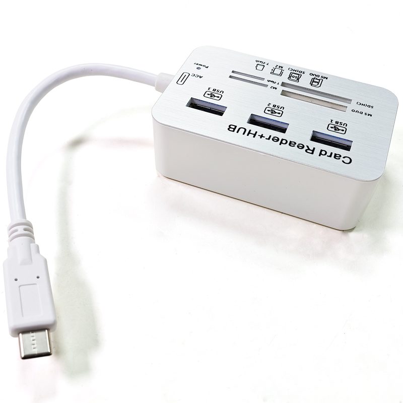 Mini USB 3.0 Multi Hub + Card Reader COMBO High Speed USB Hub with MS/S D/M2/TF Card Reader 3Ports USB Splitter for Lapt