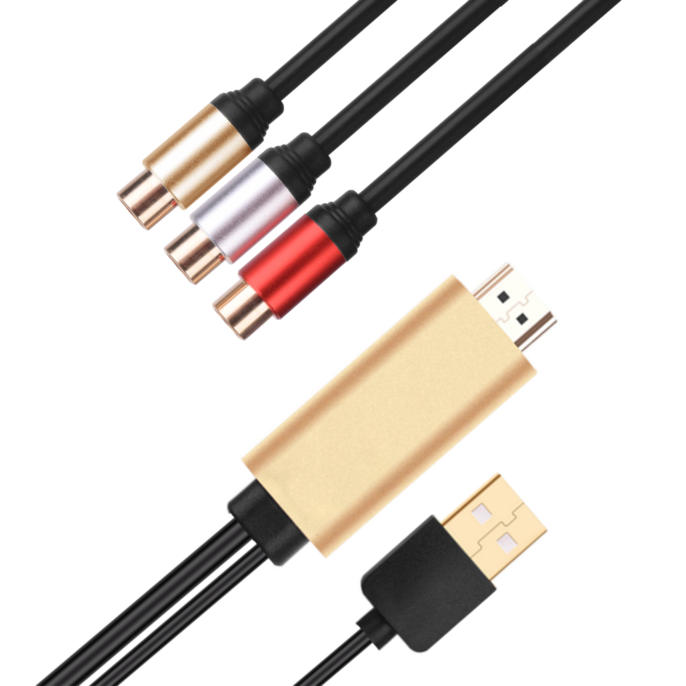 Custom HDMI Male to 3 RCA Cable Audio Video Converter AV Adapter Extension 1080P Code Cable for TV HDTV DVD Player Proje